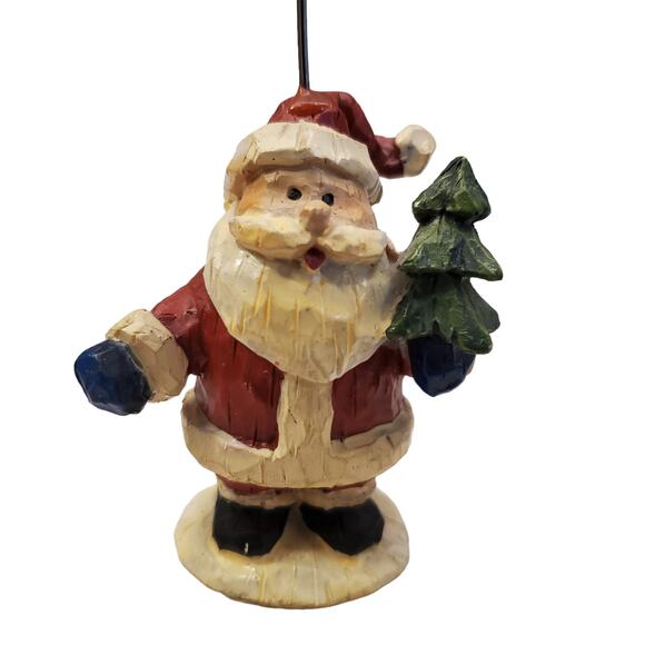 Wooden Santa Picture Holder Table Decor Christmas Table Decor Santa Blue Mittens - Picture 6 of 10